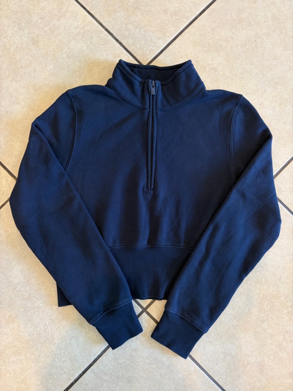 aritzia “cozy fleece snug hi-rib 1/2 zip sweatshirt” in admiral